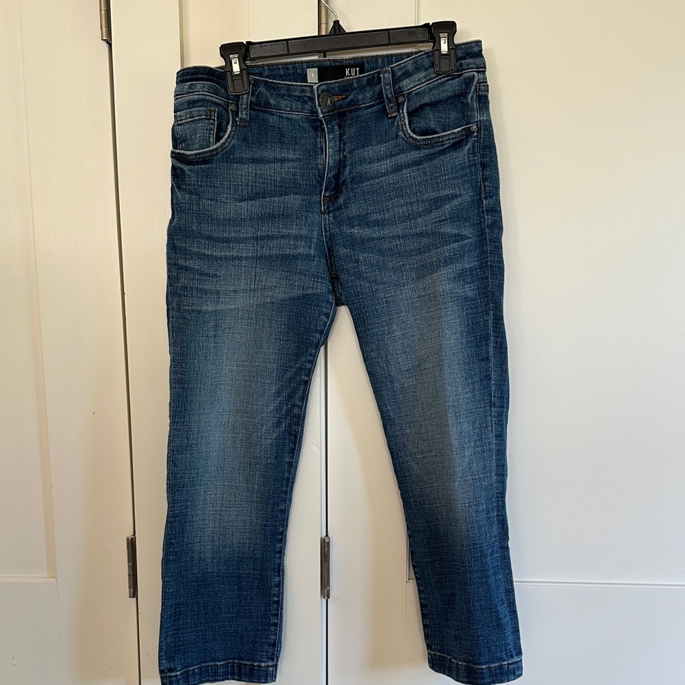 Straight leg crop denim